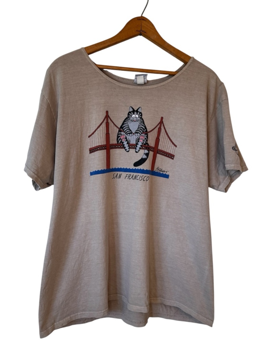Crazy Shirts Kliban Cat San Francisco Kona Coffee Dyed Tee XL Vintage Hail Mary